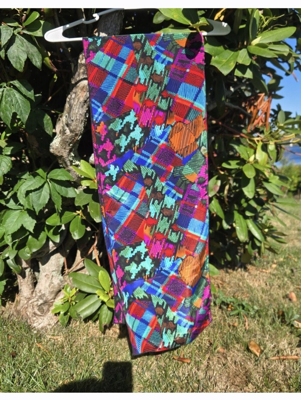 Vintage Electric Geometric Silk Scarf
